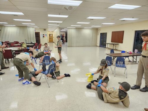 Troop 787 Leads AOL First Aid Adventure at Pack 46 AOL Den Meeting October 2025