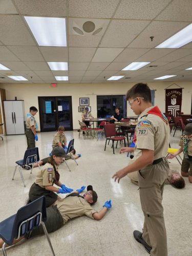 Troop 787 Leads AOL First Aid Adventure at Pack 46 AOL Den Meeting October 2025