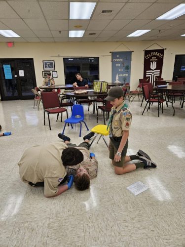 Troop 787 Leads AOL First Aid Adventure at Pack 46 AOL Den Meeting October 2025