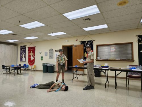 Troop 787 Leads AOL First Aid Adventure at Pack 46 AOL Den Meeting October 2025