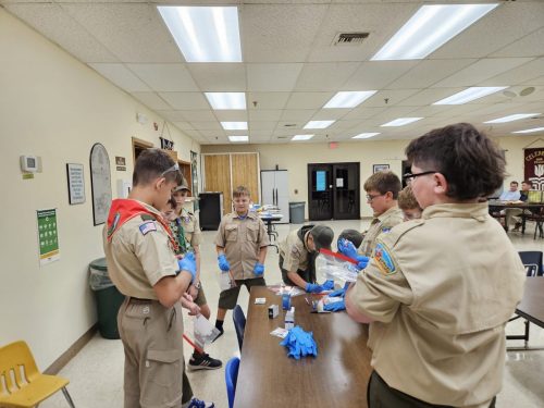 Troop 787 Leads AOL First Aid Adventure at Pack 46 AOL Den Meeting October 2025